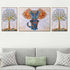 The Udaipur Elephant 3 Panel Framed Canvas paintings